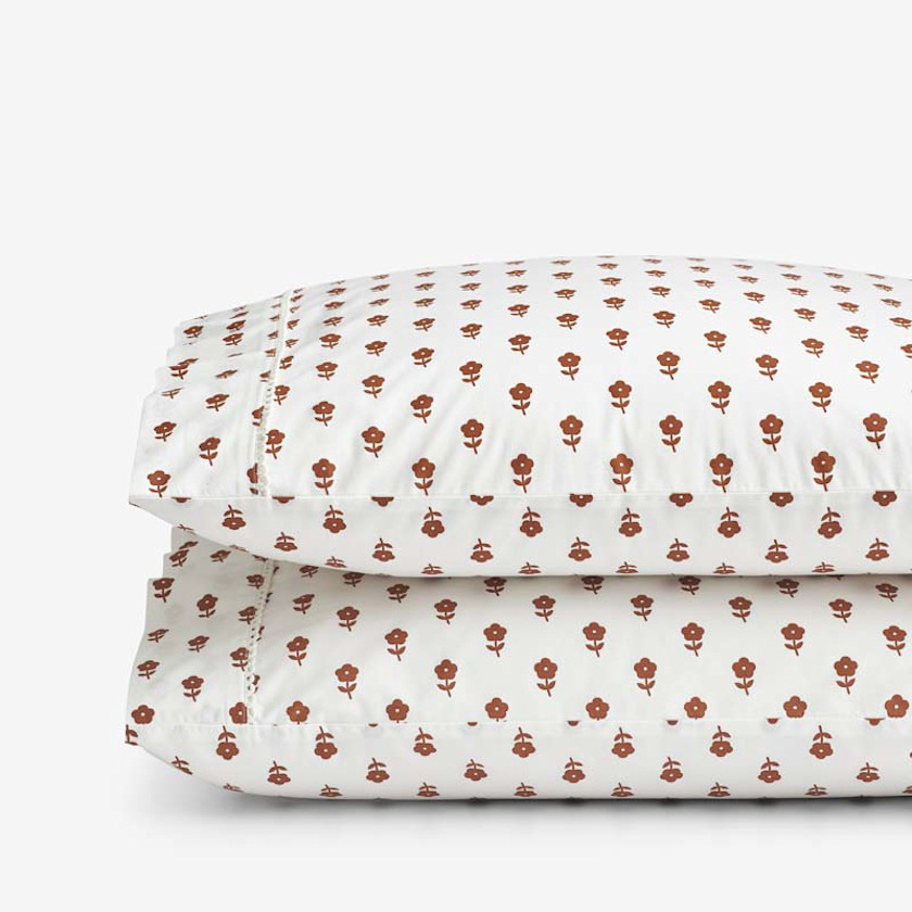Mini-Prints Garment Washed Cotton Percale Pillowcase Set