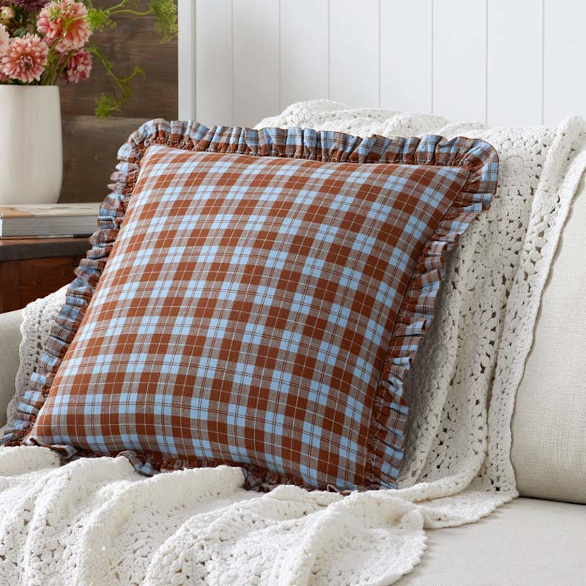 Classic Plaids Yarn-Dyed Cotton Decorative Square Pillow Cover