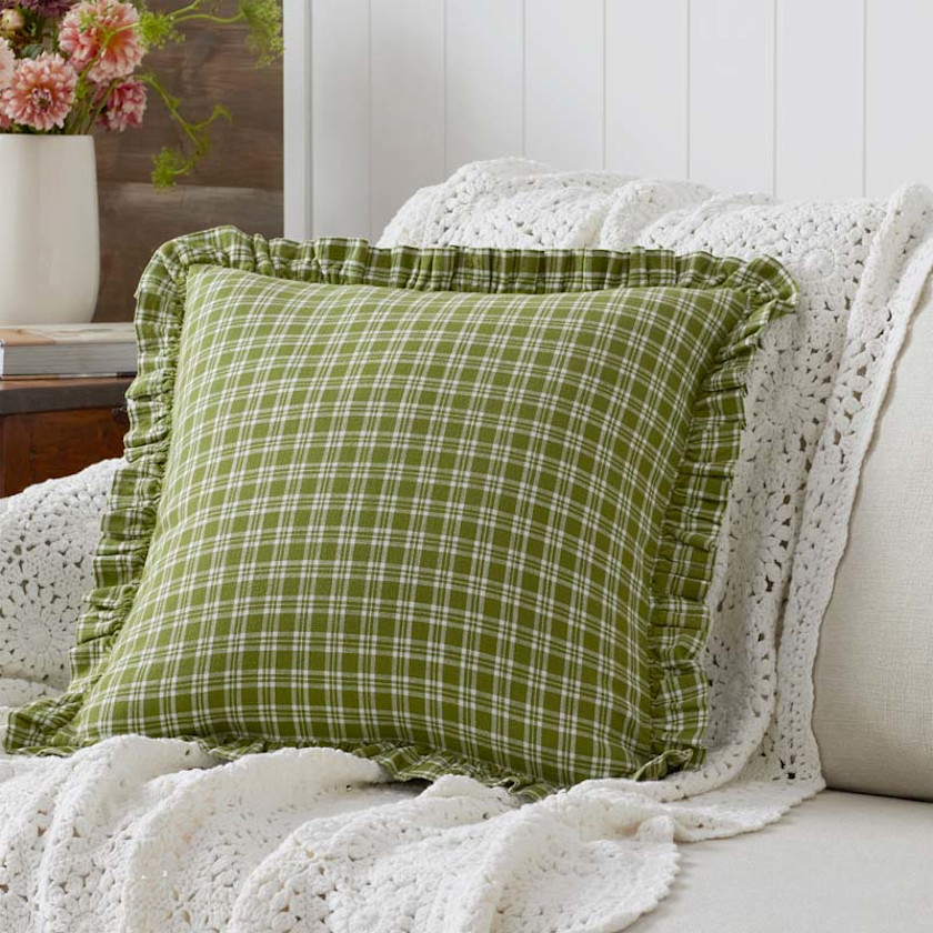 Classic Plaids Yarn-Dyed Cotton Decorative Square Pillow Cover