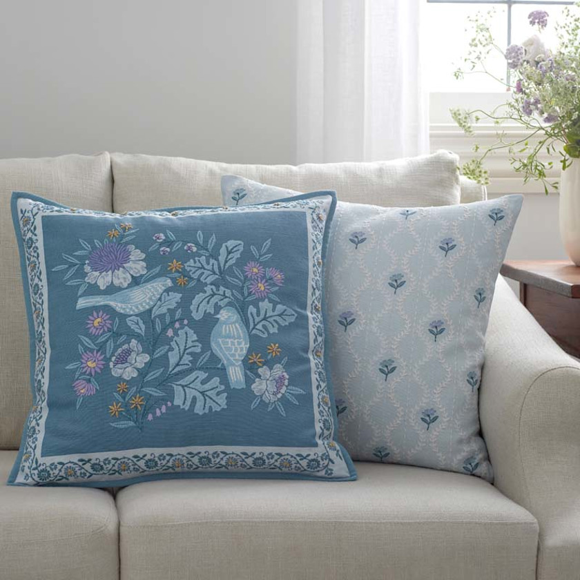 Tira Bird Decorative Square Pillow Cover - Bird Blue, 20 in. x 20 in.,Bird Blue