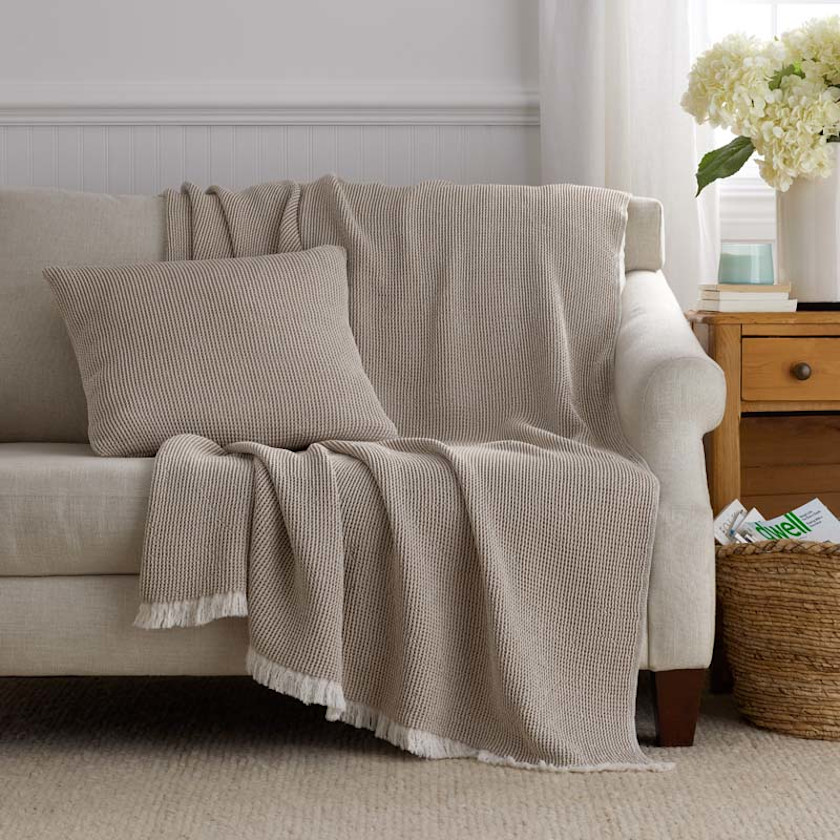 Cadence Solid Throw - Taupe,Taupe