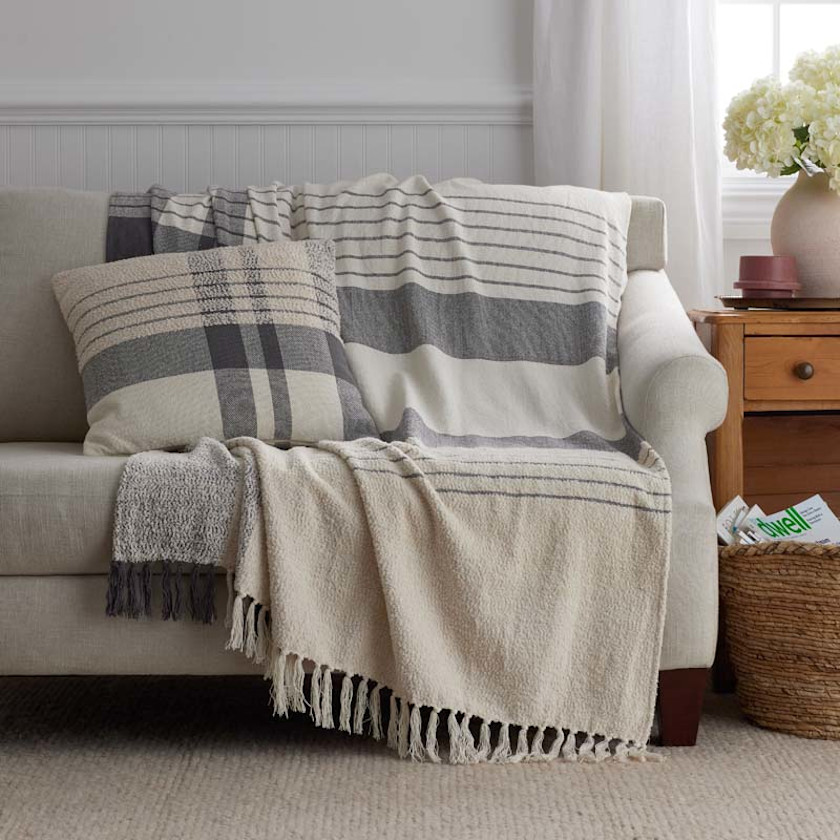 Textured Boucle Decorative Square Pillow Cover - Charcoal Gray, 20 in. x 20 in.,Charcoal Gray