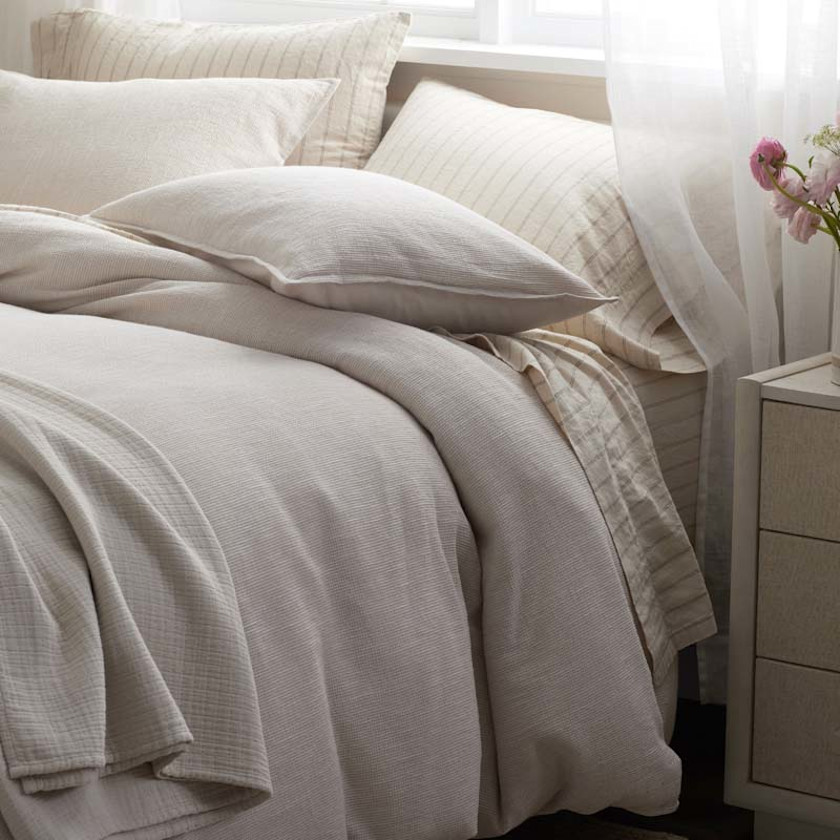 Mini Waffle Duvet Cover,Buff