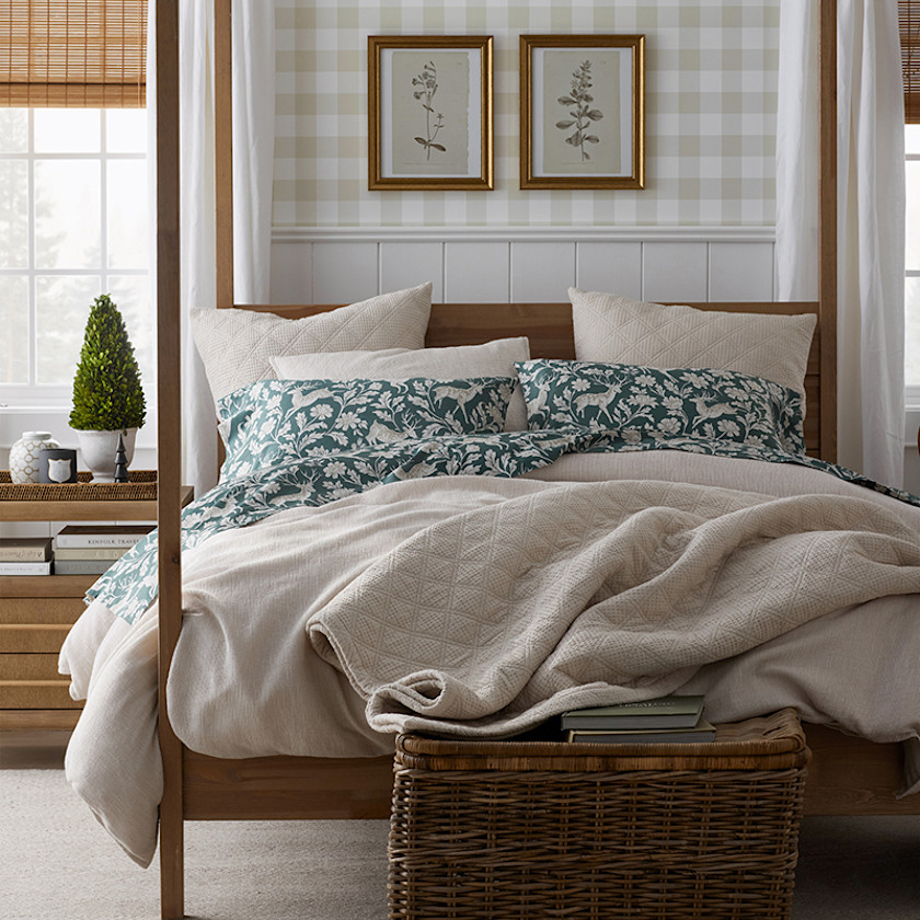 Mini Waffle Duvet Cover,Buff