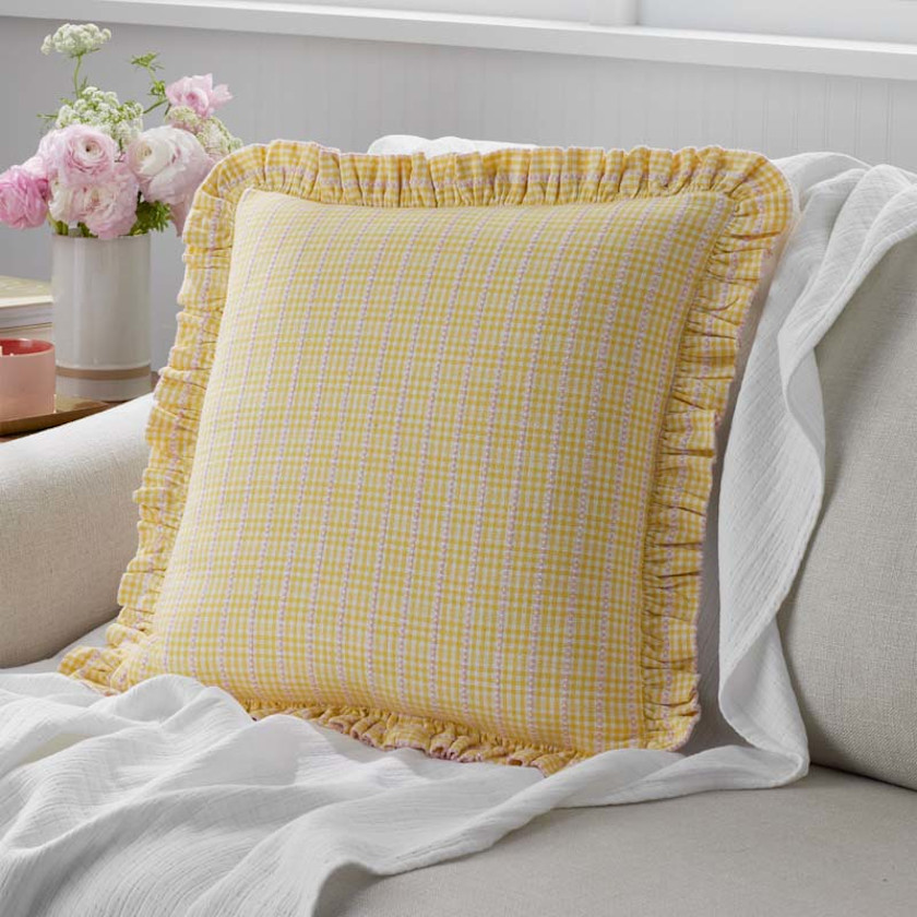 Classic Plaids Yarn-Dyed Cotton Decorative Square Pillow Cover