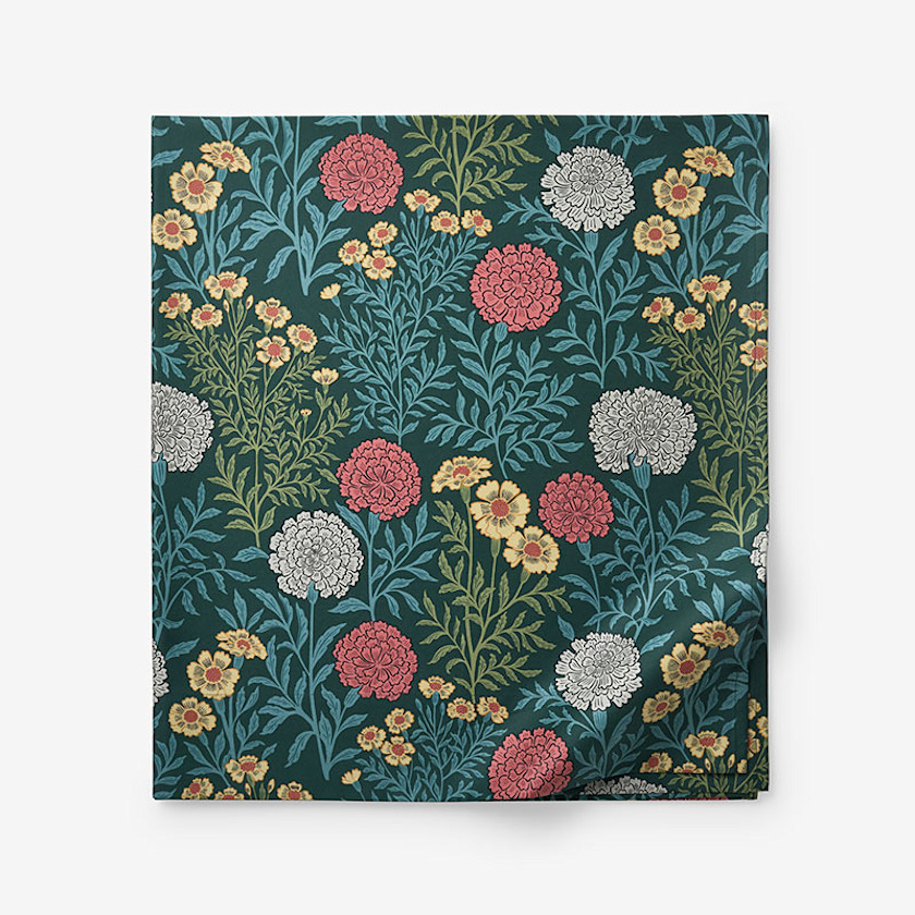 Zinnia Floral Classic Smooth Sateen Flat Bed Sheet
