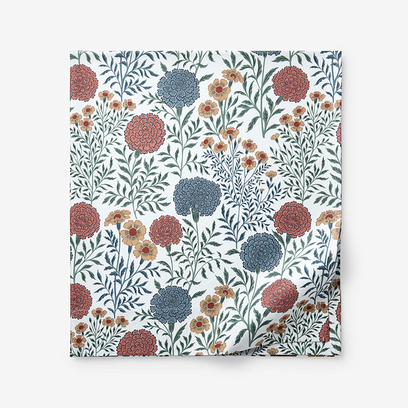 Zinnia Floral Classic Smooth Sateen Flat Bed Sheet