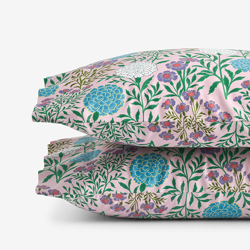 Zinnia Floral Classic Smooth Sateen Pillowcase Set