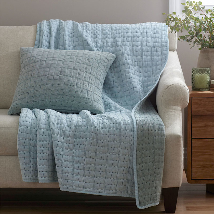 Lorietta Decorative Square Pillow Cover - Blue, 20 in. x 20 in.,Blue