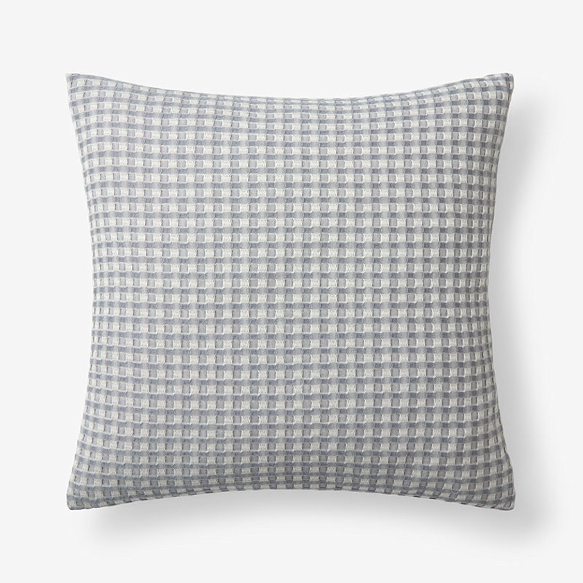 Checkered Fringe Decorative Square Pillow Cover
