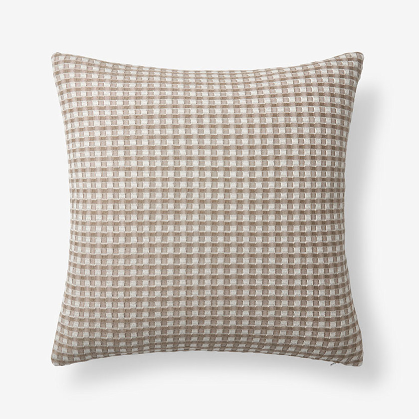 Checkered Fringe Decorative Square Pillow Cover