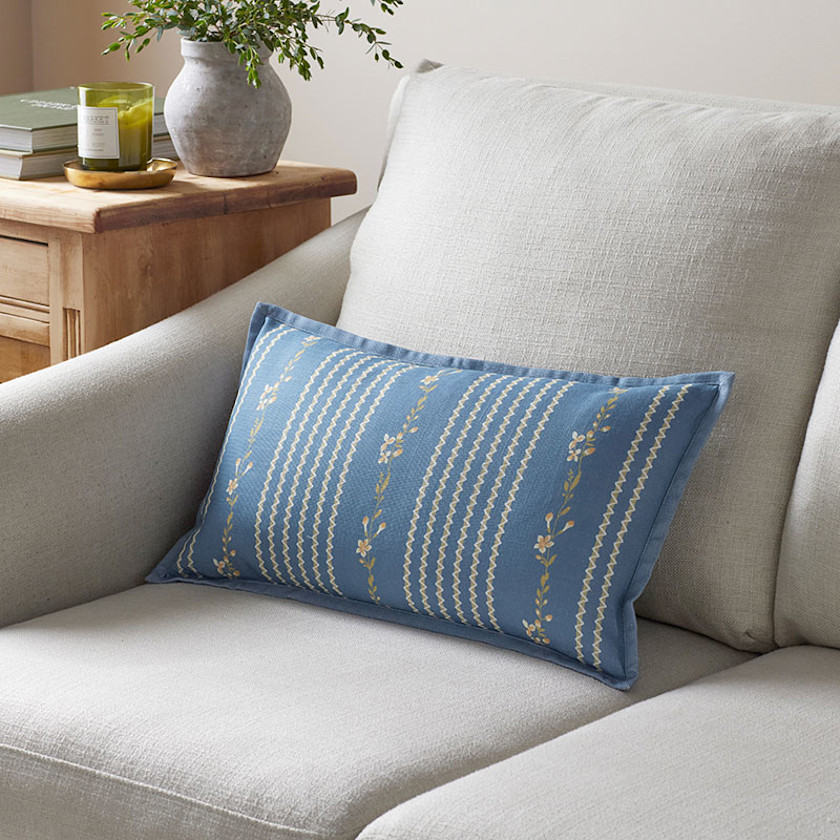 Garden Mist Decorative Lumbar Pillow Cover - Blue, 12 in. x 21 in.,Blue