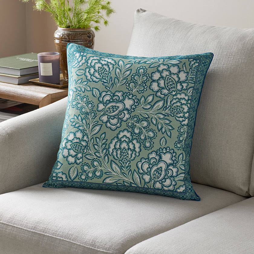 Nora Floral Reversible Decorative Square Pillow Cover - Blue Multi, 20 in. x 20 in.,Blue Multi