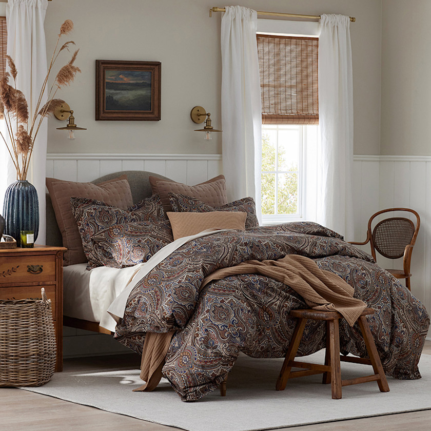 Royal Paisley Premium Smooth Wrinkle-Free Sateen Bed Sheet Set - Copper, Twin,Copper