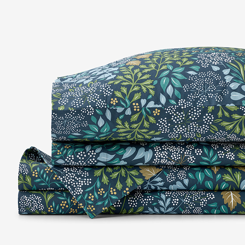 Achillea Patch Classic Cool Cotton Percale Bed Sheet Set