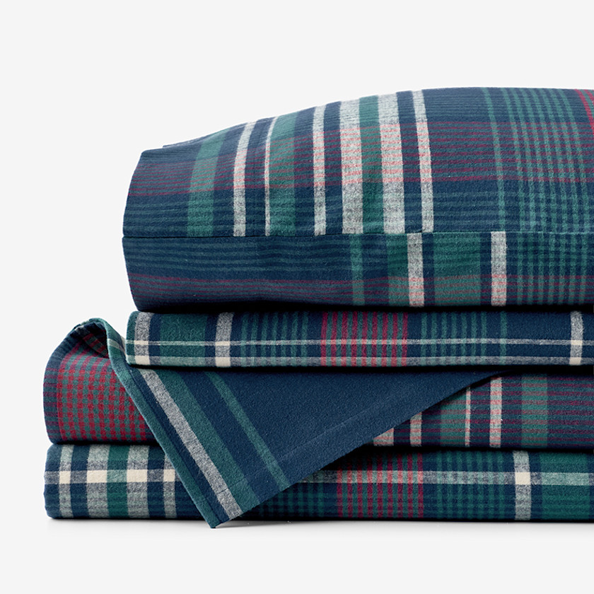 Classic Plaid Ultra-Cozy Cotton Flannel Bed Sheet Set