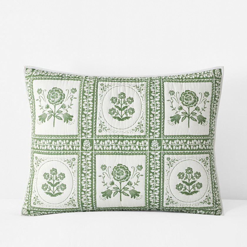 Artichoke Garden Quilted Sham