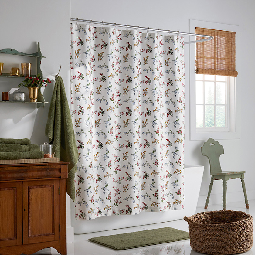 Amelia Classic Smooth Sateen Shower Curtain - Multi,Multi