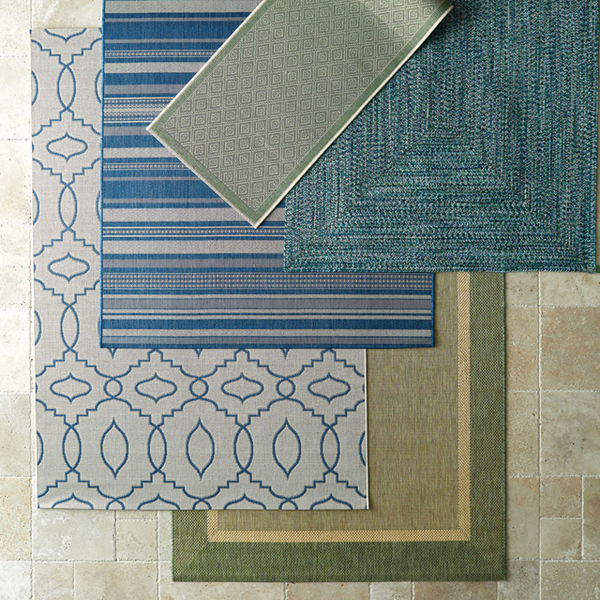 Opal Indoor/Outdoor Rug - Blue, 2' x 3',Blue