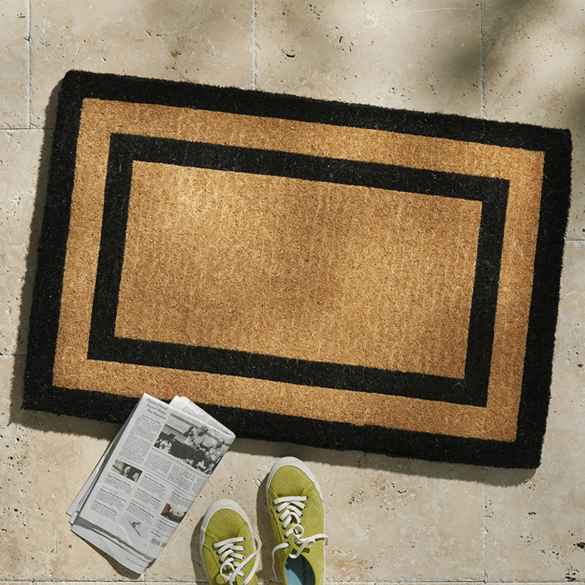 Border Coir Doormat - Black, 18 in. x 30 in.,Black