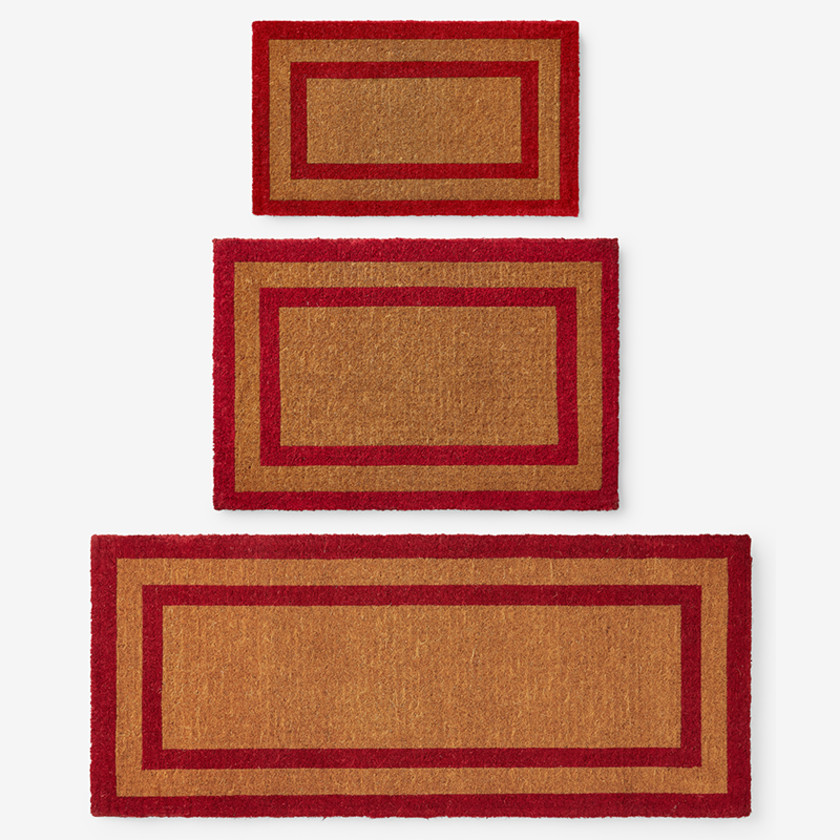 Border Coir Doormat - Red, 18 in. x 30 in.,Red