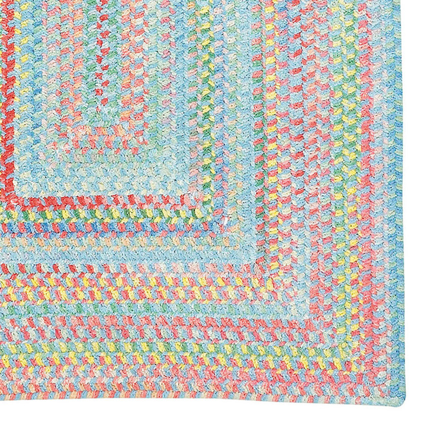 Garden Stripe Reversible Braided Cotton Rug - Blue, 2' x 3',Blue