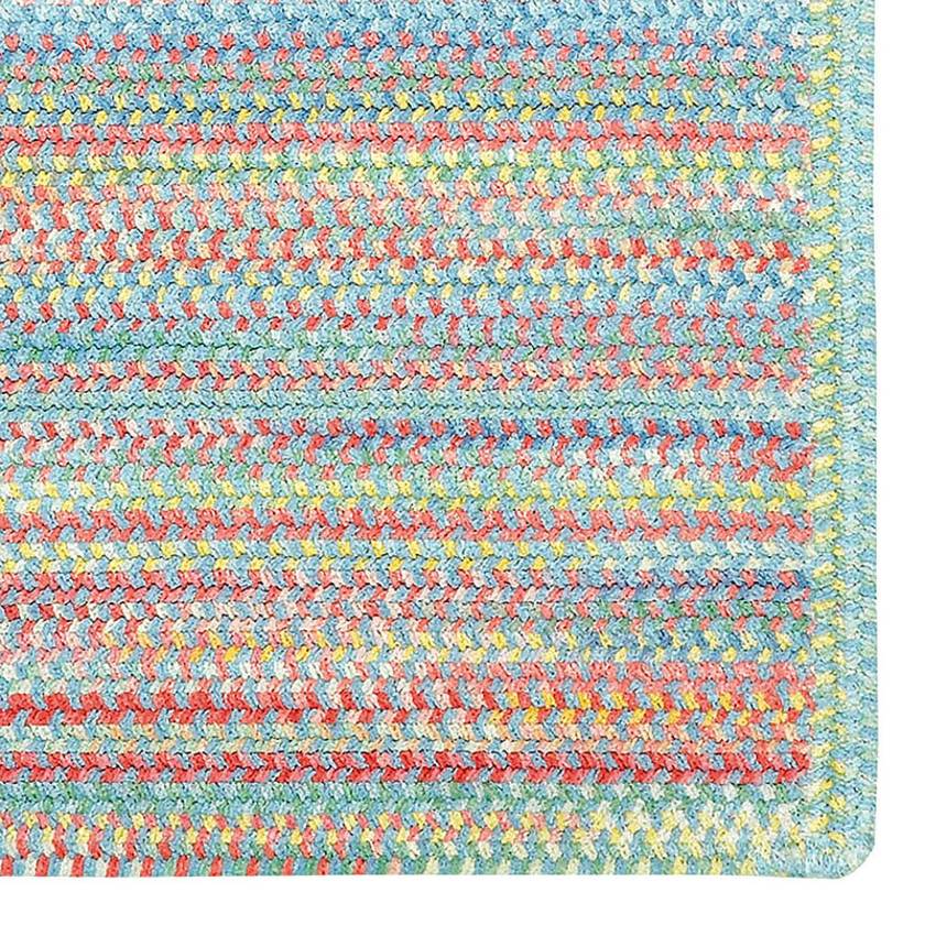 Garden Stripe Reversible Braided Cotton Rug,Blue