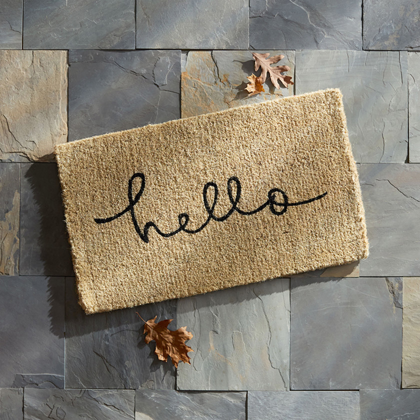 Hello Coir Doormat - Natural, 18 in. x 30 in.,Natural