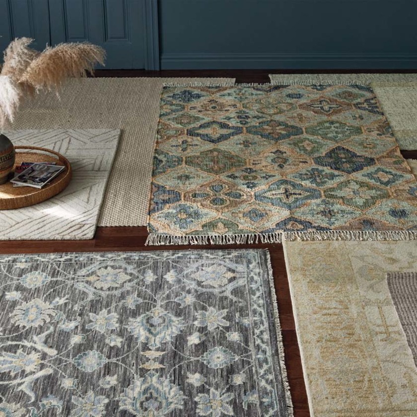 Pali Handwoven Jute Rug - Blue, 2' x 3',Blue