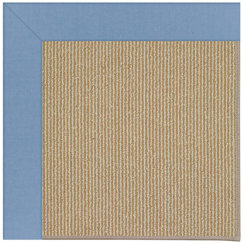 Sunbrella Narrow Stripe Bordered Indoor/Outdoor Rug -  Light Blue, 2' x 3',Light Blue