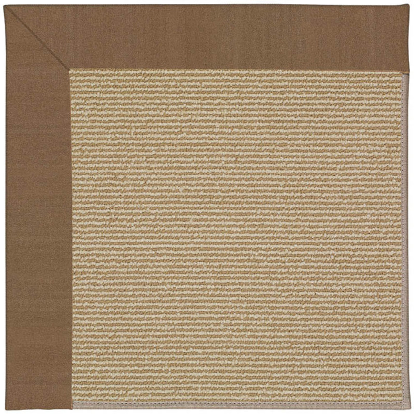 Sunbrella Narrow Stripe Bordered Indoor/Outdoor Rug -  Cocoa, 2' x 3',Cocoa