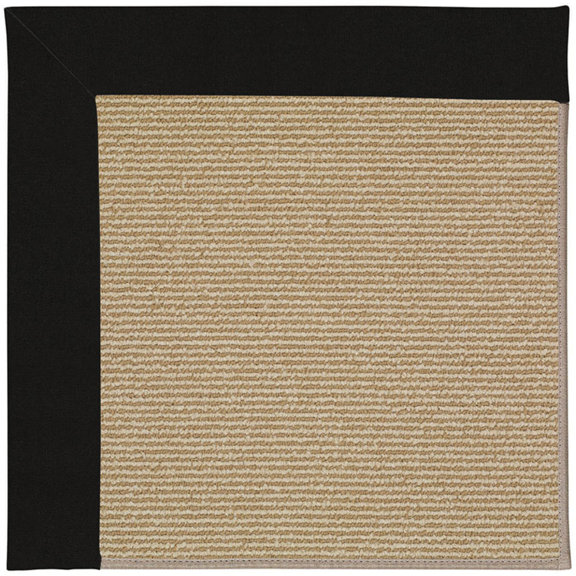 Sunbrella Narrow Stripe Bordered Indoor/Outdoor Rug - Black, 2' x 3',Black