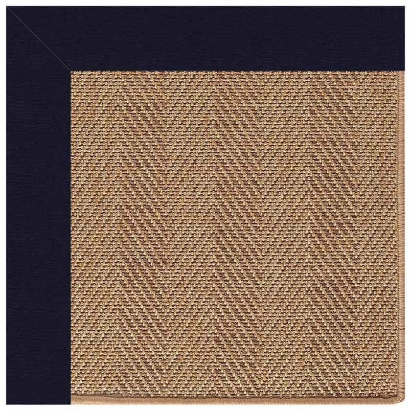 Sunbrella Herringbone Bordered Indoor/Outdoor Rug - Navy, 2' x 3',Navy