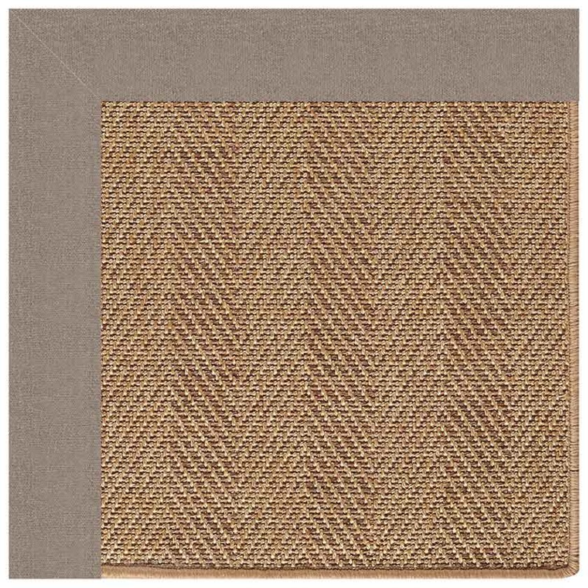 Sunbrella Herringbone Bordered Indoor/Outdoor Rug - Taupe, 2' x 3',Taupe