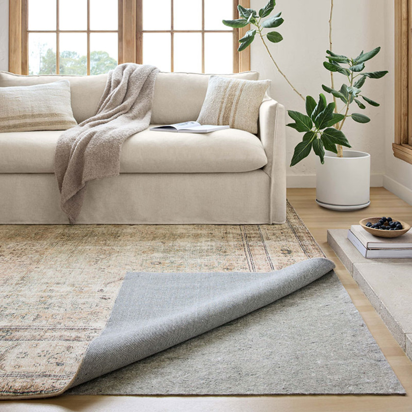 Secure Grip Rubber Rug Pad - Gray, 2' x 4',Gray