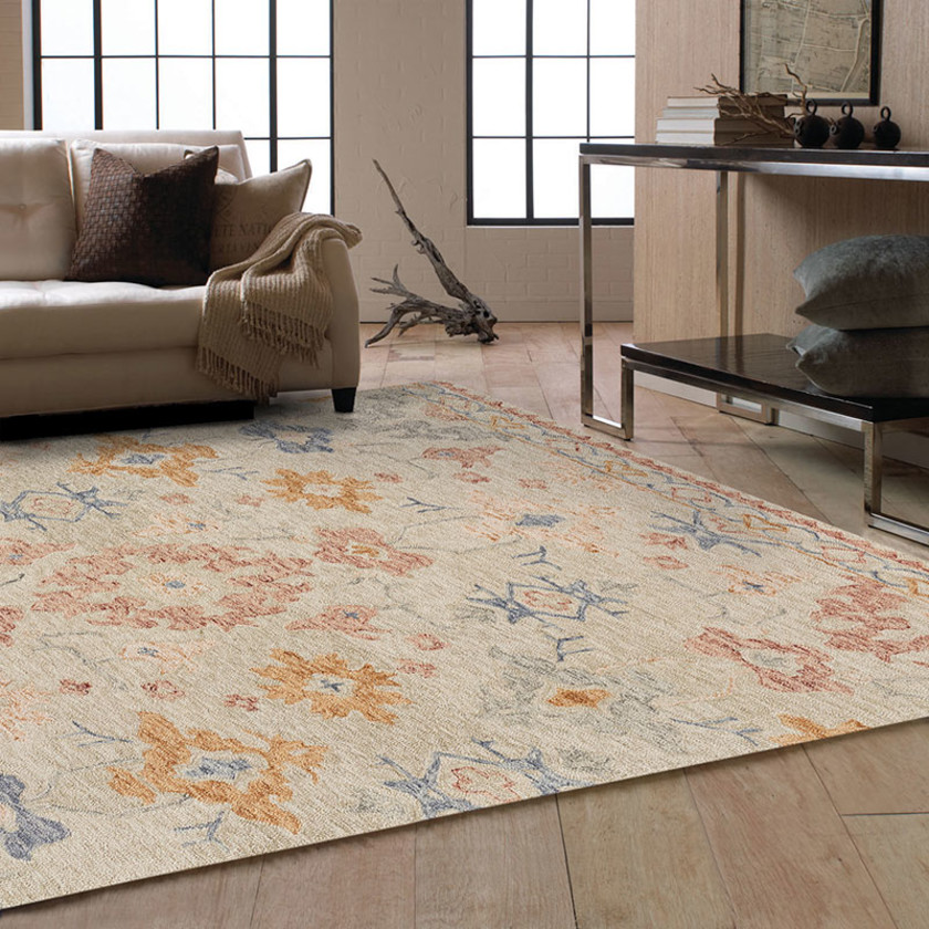 Avanti Hand Tufted Wool Rug - Natural/Multi, 5' x 8'