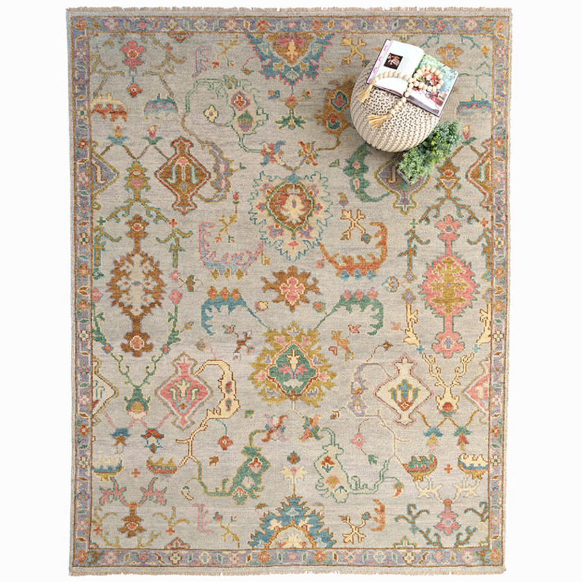 Hand Knotted Traditional Wool Rug -  Sherbert, 5' x 8',Sherbert