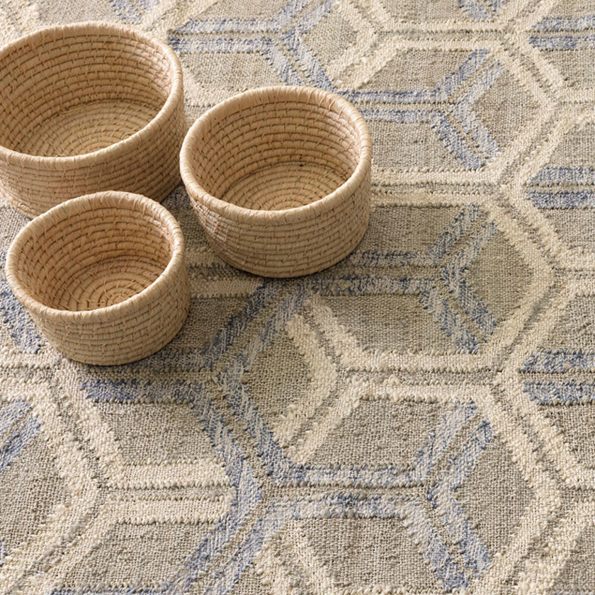 Tala Handwoven Jute Rug - Blue, 3' x 5',Blue