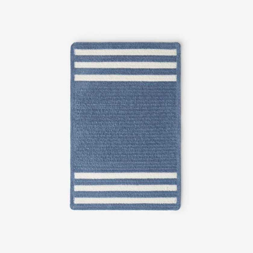 Chenille Border Stripe Handwoven Reversible Rug