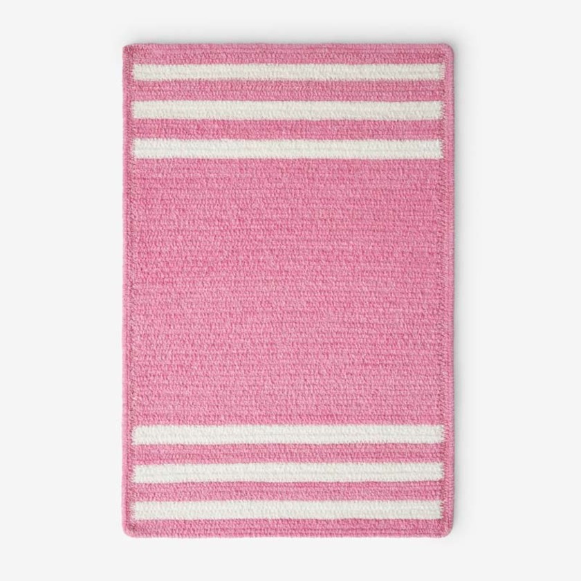 Chenille Border Stripe Handwoven Reversible Rug