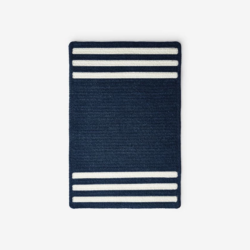 Chenille Border Stripe Handwoven Reversible Rug