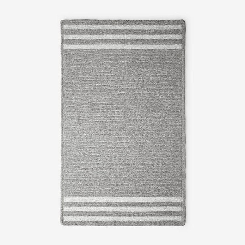 Chenille Border Stripe Handwoven Reversible Rug