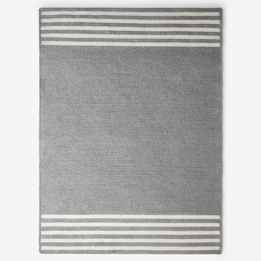 Chenille Border Stripe Handwoven Reversible Rug