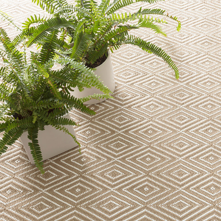 Diamond Handwoven Indoor/Outdoor Rug - Khaki, 3' x 5',Khaki