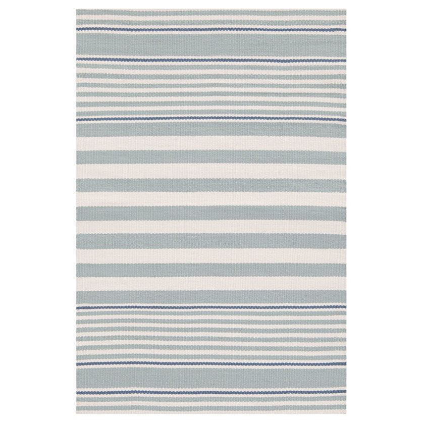 Rugby Stripe Denim Handwoven Indoor/Outdoor Rug