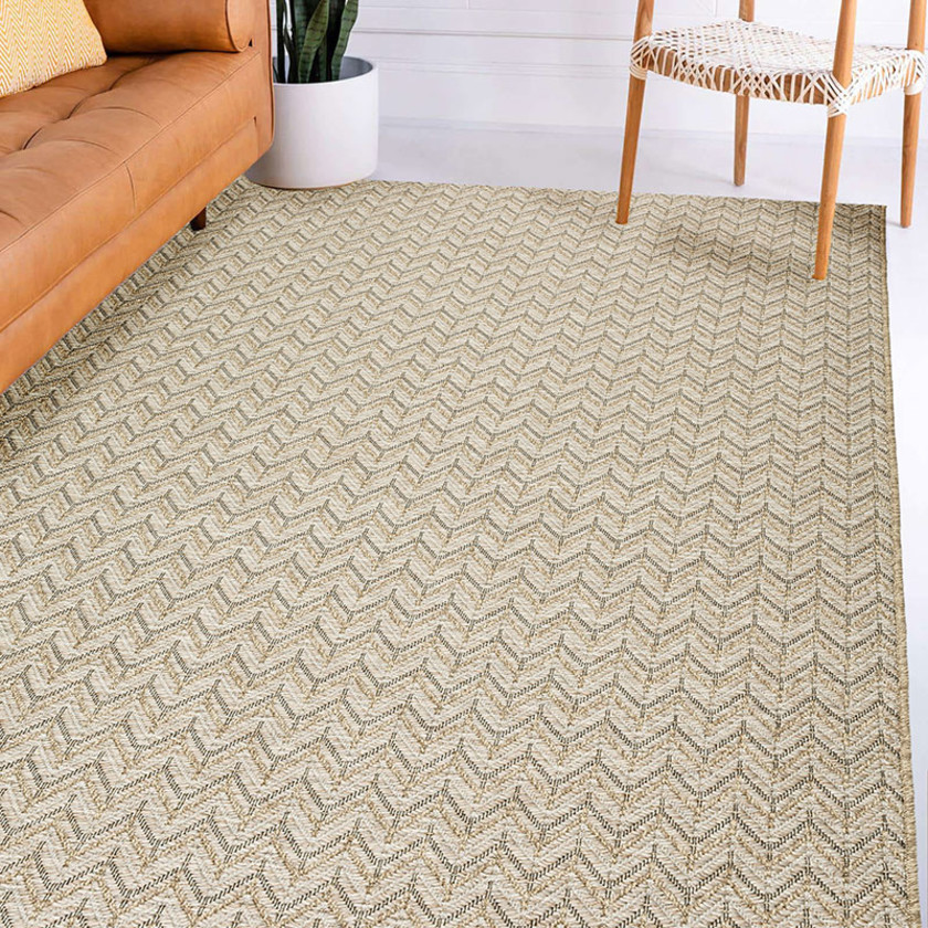 Chevron Flatwoven Indoor/Outdoor Rug - Beige, 3' x 5'