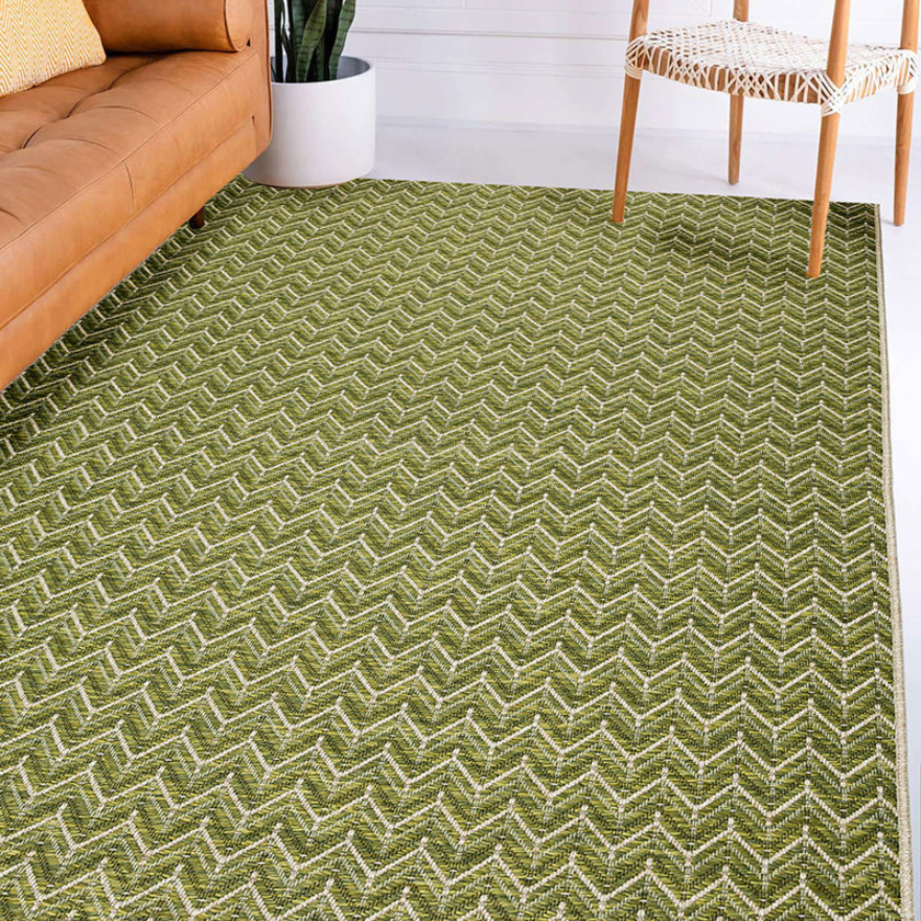 Chevron Flatwoven Indoor/Outdoor Rug - Green, 3' x 5'