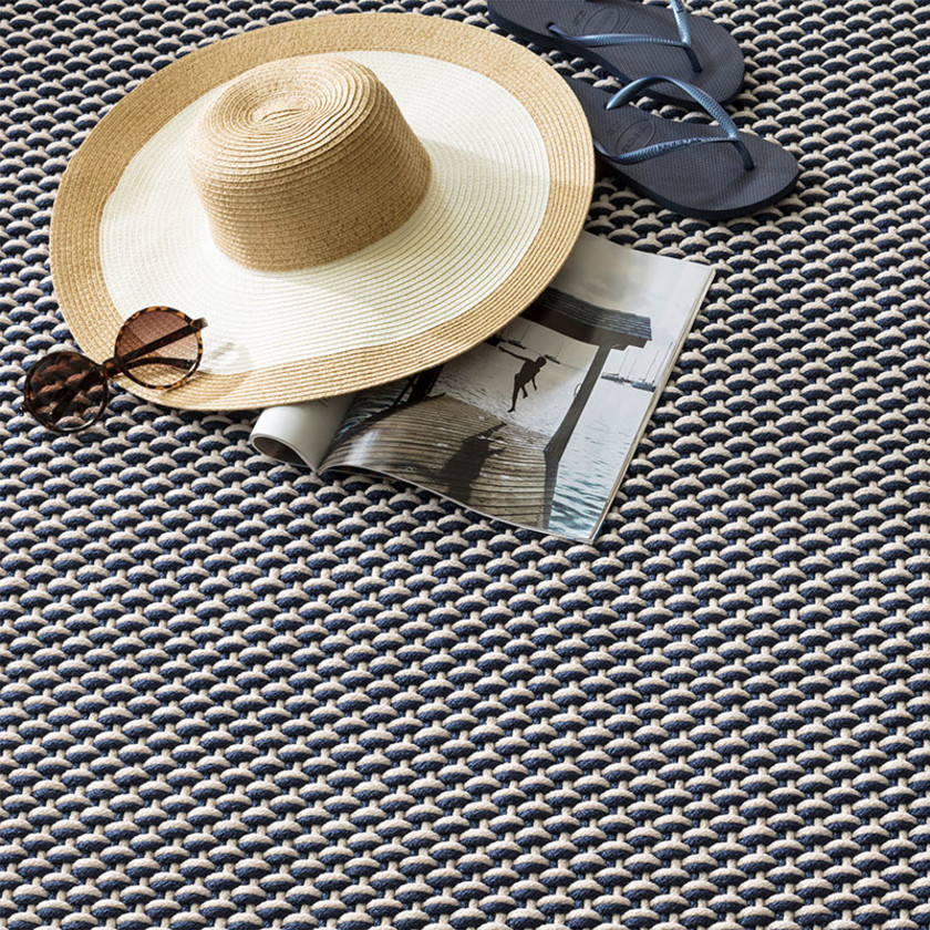 Two-Tone Handwoven Rope Doormat - Navy/Ivory, 2' x 3',Navy/Ivory