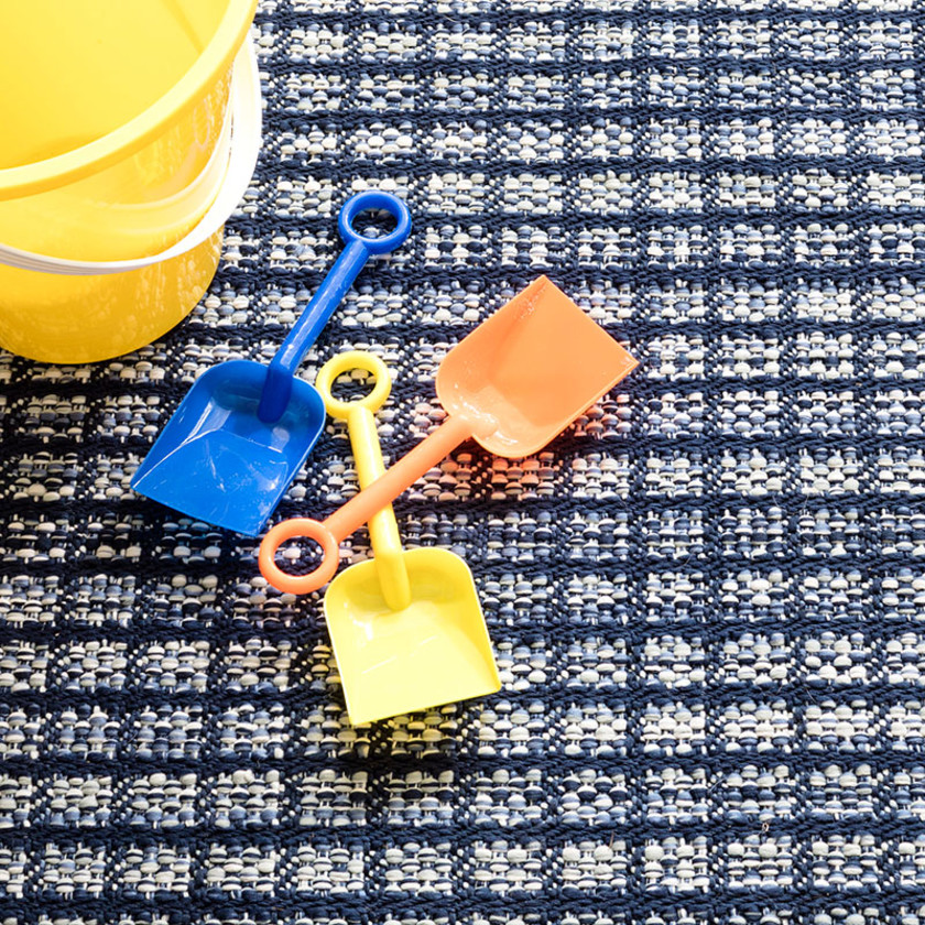 Coco Blue Handwoven Indoor/Outdoor Rug - Blue, 2' x 3',Blue