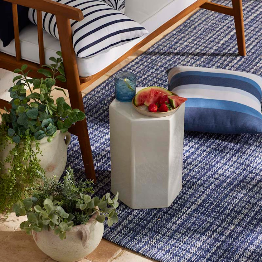 Coco Blue Handwoven Indoor/Outdoor Rug,Blue
